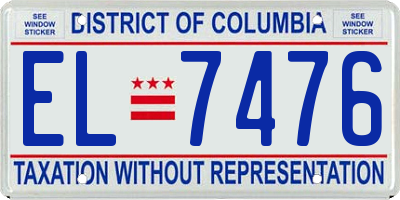 DC license plate EL7476