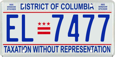 DC license plate EL7477