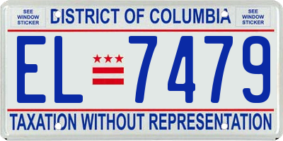 DC license plate EL7479