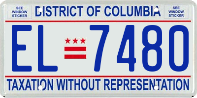 DC license plate EL7480