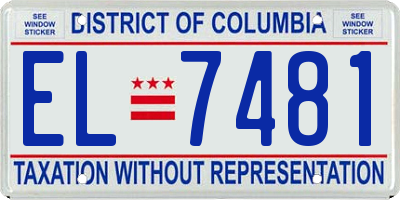 DC license plate EL7481
