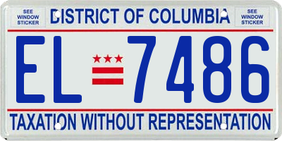 DC license plate EL7486