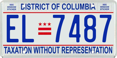 DC license plate EL7487