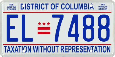 DC license plate EL7488