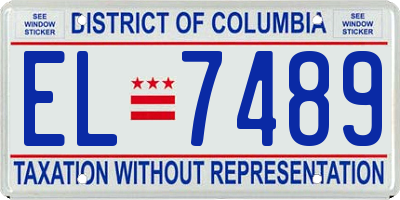 DC license plate EL7489