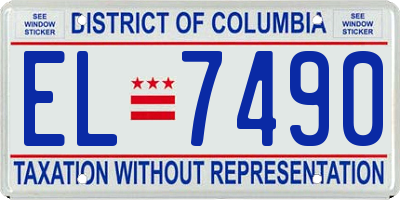 DC license plate EL7490