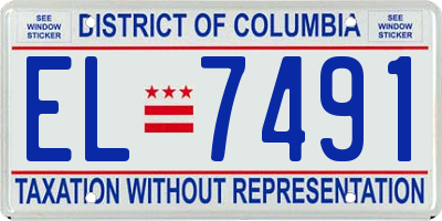 DC license plate EL7491