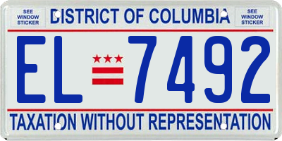 DC license plate EL7492