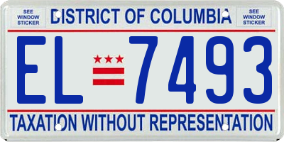 DC license plate EL7493