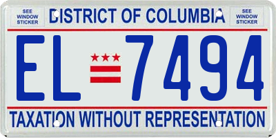 DC license plate EL7494