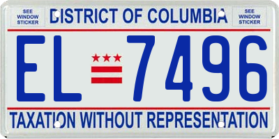 DC license plate EL7496