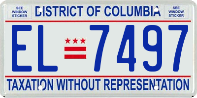 DC license plate EL7497