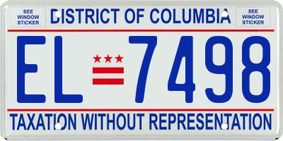 DC license plate EL7498