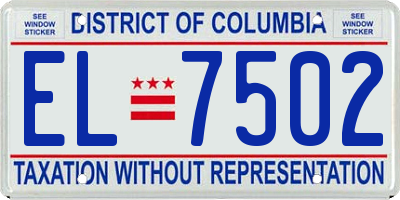 DC license plate EL7502
