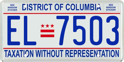 DC license plate EL7503