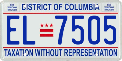 DC license plate EL7505