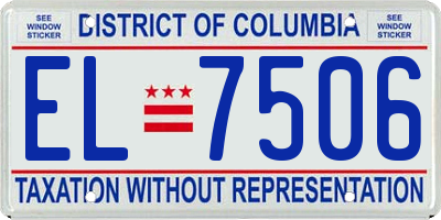 DC license plate EL7506