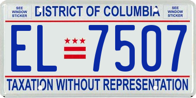 DC license plate EL7507