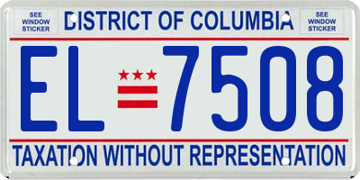 DC license plate EL7508