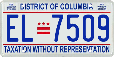 DC license plate EL7509