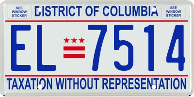 DC license plate EL7514