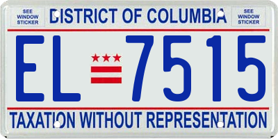 DC license plate EL7515