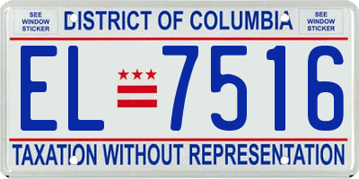 DC license plate EL7516
