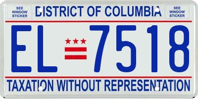 DC license plate EL7518