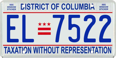 DC license plate EL7522
