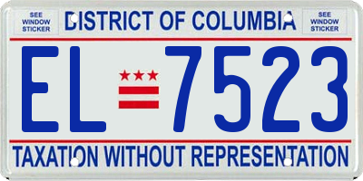 DC license plate EL7523