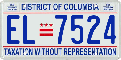 DC license plate EL7524