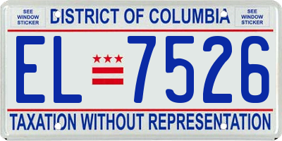 DC license plate EL7526