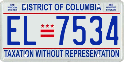 DC license plate EL7534