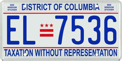 DC license plate EL7536