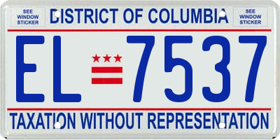 DC license plate EL7537