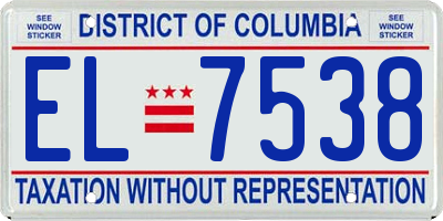 DC license plate EL7538