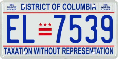 DC license plate EL7539