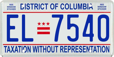 DC license plate EL7540