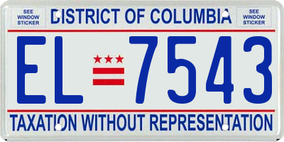 DC license plate EL7543