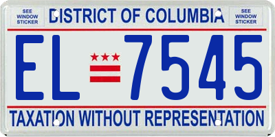 DC license plate EL7545