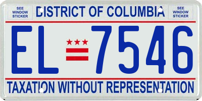 DC license plate EL7546
