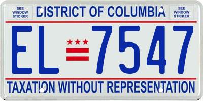 DC license plate EL7547