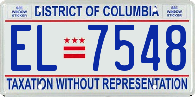 DC license plate EL7548