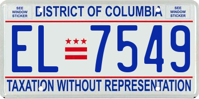 DC license plate EL7549