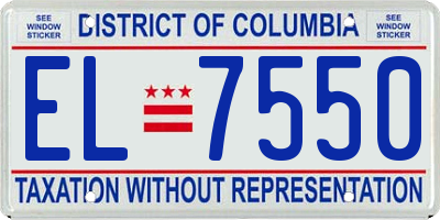 DC license plate EL7550
