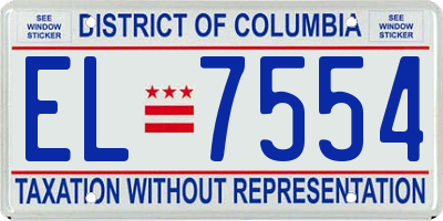 DC license plate EL7554
