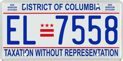 DC license plate EL7558