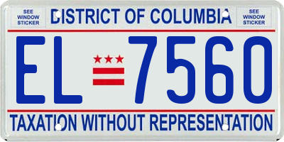 DC license plate EL7560