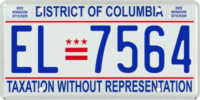 DC license plate EL7564