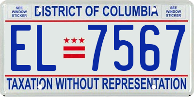 DC license plate EL7567